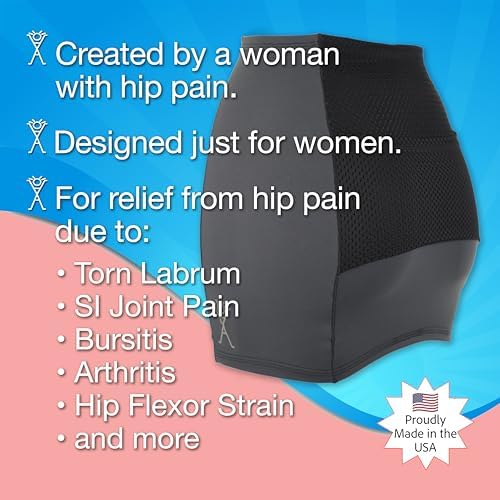 Alki Active® Hip Pain Relief Compression Band for Women - for Sciatic Nerve, Hip Flexor Strain, Torn Labrum, Arthritis, Bursitis, EDS, Fibromyalgia (Medium)