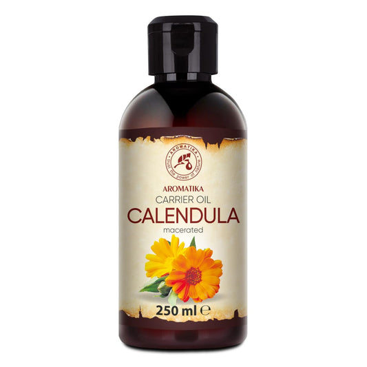 Calendula Oil 8.5 Fl Oz (250ml) - Calendula Officinalis Flower Extract – Infused - Almond Oil Base - 100% Pure & Natural - Marigold Oil – Benefits for Skin, Nails, Hair, Face, Body