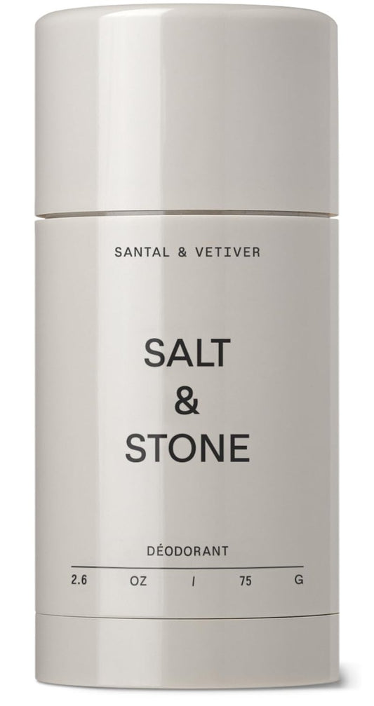 Salt & Stone Aluminum Free Deodorant | Extra Strength 48 Hour Protection for Women & Men | Made with Seaweed Extracts, Niacinamide & Prebiotics | Santal & Vetiver
