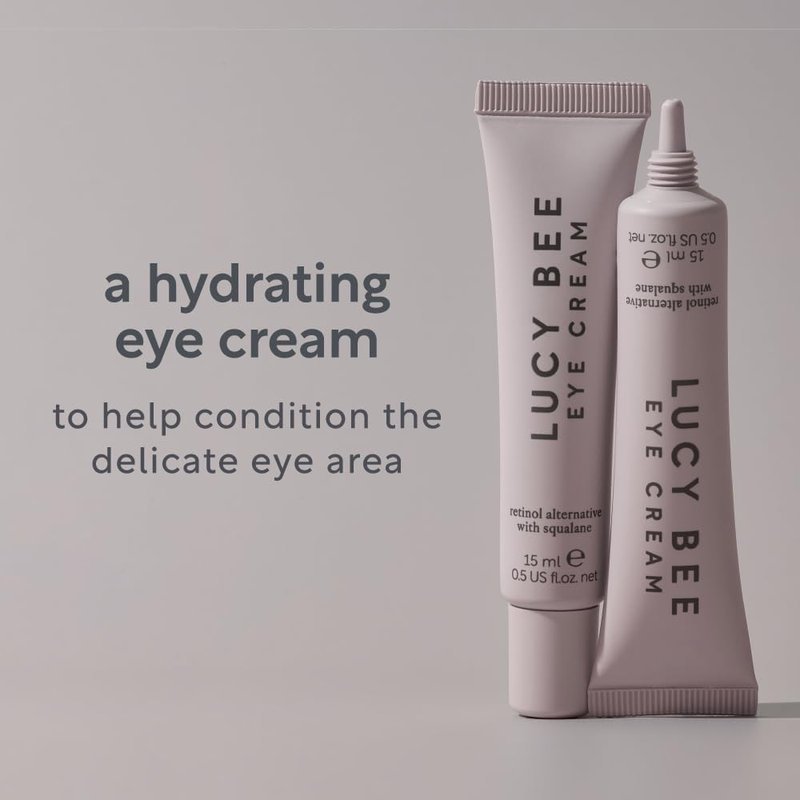 Lucy Bee Eye Cream with Vegan Retinol Alternative, Suitable for Sensitive Skin, Pregnancy Safe, Certified Organic, Vegan & Cruelty Free 0.5fl oz