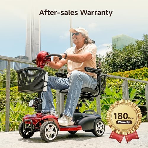 iScooter X02 Pro Mobility Scooter, 20Miles Long Range 4 Wheels Electric Mobility Scooter for Seniors & Adults, Electric Wheelchair 300lbs with Removable Battery, Dual Baskets, Crutch Holder, USB Port