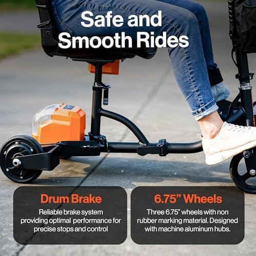 SuperHandy Passport Mobility Scooter for Adults - Foldable, 3 Wheel, Airline Travel Friendly - 13 Mile Range, 48V 2Ah Li-Ion Swappable Battery System (1 Li-Ion Battery)