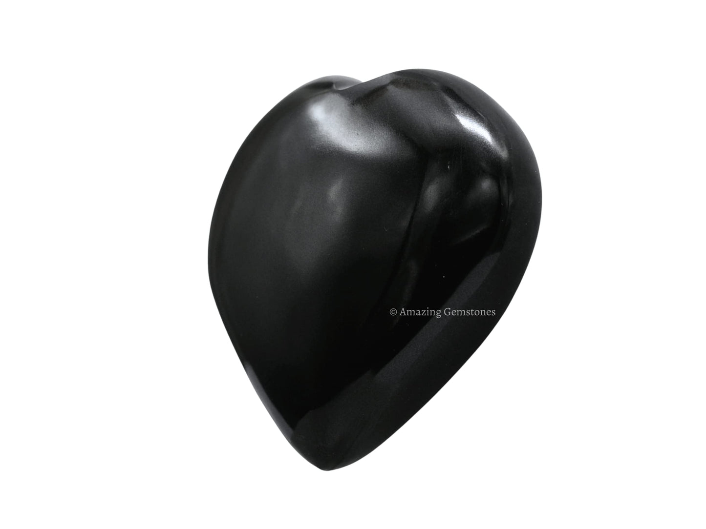 Amazing Gemstone Black Obsidian Crystal Heart Palm Stone - Pocket Massage Worry Stone for Natural Body Chakra Balancing, Reiki Healing and Crystal Grid