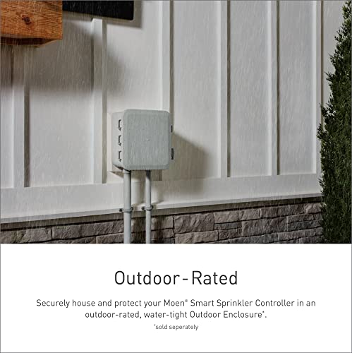 Moen 16-Zone Smart Sprinkler Controller, Wi-Fi Connectible Smart Irrigation System with Automatic Water Timer, WICNT016G1USA