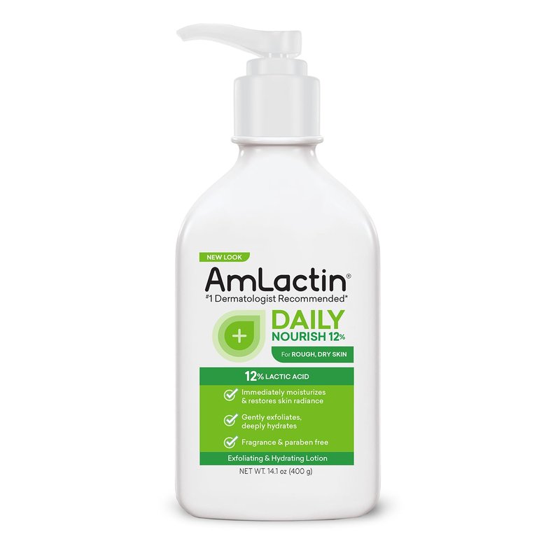 Gold Bond Rough & Bumpy 8 oz Cream & AmLactin Daily Nourish 14.1 oz Lotion with 12% Lactic Acid for Dry Skin