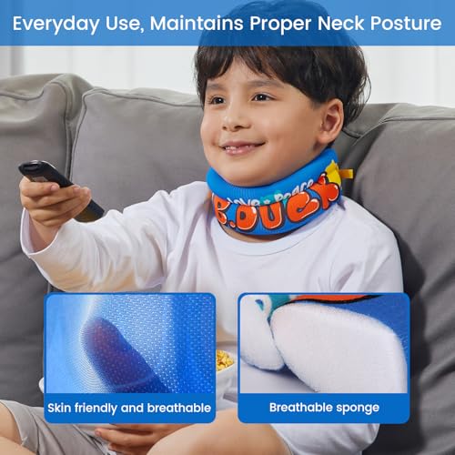 Velpeau Soft Neck Brace for Posture Correction, Prevent Head Forward for Kids Teens Boys Girls - Foam Cervical Collar, Spinal Support to Improve Slouch, Prevent Humpback, Pain Relief (S: 10.5-11.5")