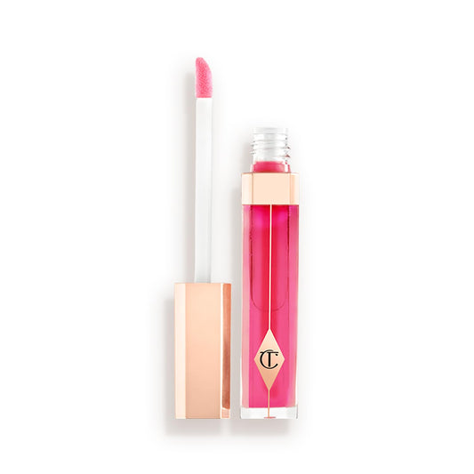 Charlotte Tilbury Lip Lustre Hydrating Lip Gloss - High Shine Non-Sticky Formula with Lotus Extract - Long Lasting Moisturizing Makeup, Velvet Soft Finish - Candy Darling, Fuchsia