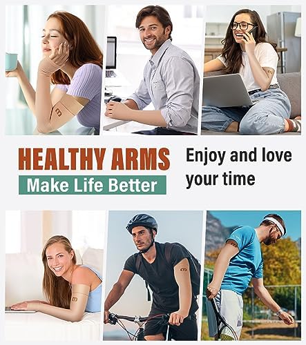 MGANG Lymphedema Compression Arm Sleeve with Gauntlet for Women Men, Opaque, 20-30 mmHg Medical Graduated Compression Full Arm Support, Thumb Lymph Edema Arm Sleeve, Pain Relief, Arthritis, Beige S