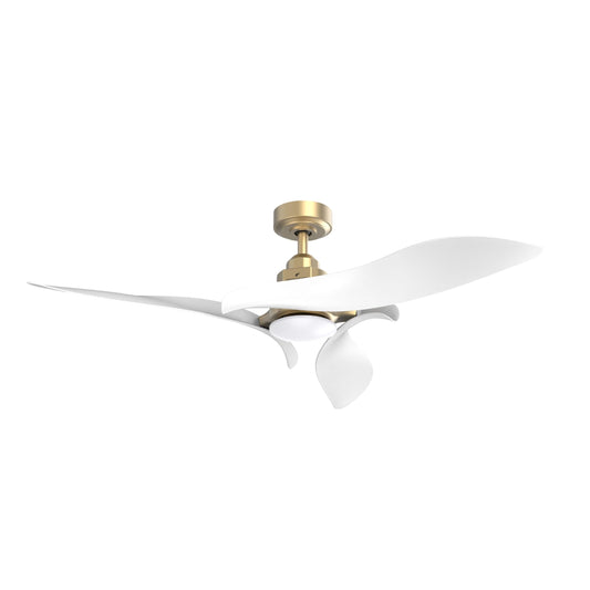 AEROFANTURE Gyro Ceiling Fans with Lights and Remote, 54 Inch Modern Bedroom Ceiling Fan with 3 Sculpted Blades, Reversible Ultra Quiet DC Motor, 3CCT Dimmable LED, 6 Speeds for Living Room Patio