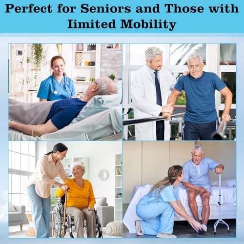 supregear Gait Belt - Anti-Slip Transfer Aid with 7 Handles and Quick-Release Buckle, Perfect for Senior Care, Aqua