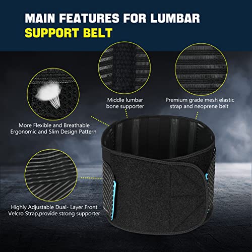 Back Brace Lumbar back Support Belt for Lower Back Pain Relief, Weight lifting, House Cleaner,Compression Belt for Men and Women