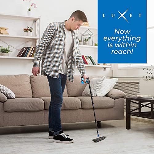 Grabber Reacher Tool - 26" Steel Portable Pick Up Stick - Strong Grip Magnetic Tip for Store Shelves Lightweight Garbage Litter Trash Picker Claw Grabber Tool for Elderly - by Luxet (Pink/Blue)
