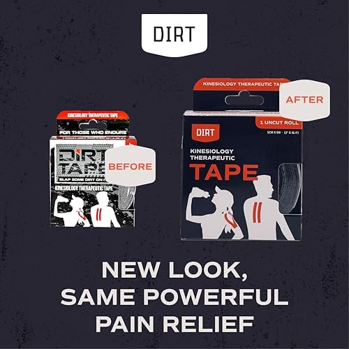 Athletic Kinesiology Tape - Muscle Pain Relief & Joint Support - Premium Elastic Cotton - Latex-Free - Water Resistant - Gym, Indoor & Outdoor Sports - Single Roll (16.4 ft) - Black