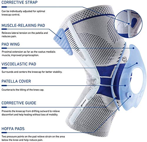 Bauerfeind - GenuTrain P3 - Patella Knee Support - For Misalignment of the Kneecap - Right Knee - Size 6 - Color Black