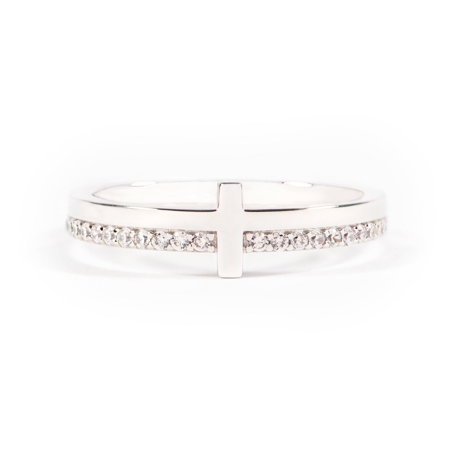 STORYJEWELLERY Silver Cross Rings for Women, Purity Ring, Christian Ring, Christian Jewelry, Confirmation Gifts, Baptism Gifts, Size 8