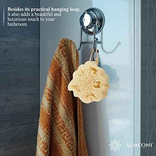 Almooni Mini Natural Loofah Sponge - Real Egyptian Shower Exfoliating Loofah - Small Loofah Scrubber for The Perfect Grip - 3 Count(1 Pack)