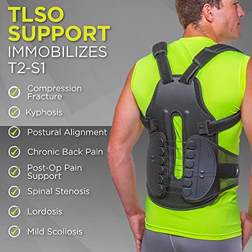 BraceAbility TLSO Full-Body Back Brace Support - Hard Postural Clamshell Jacket for Thoracic Kyphosis, Scoliosis, Scheuermann's Disease, Posture Correction, Post-Surgery Recovery (Small)