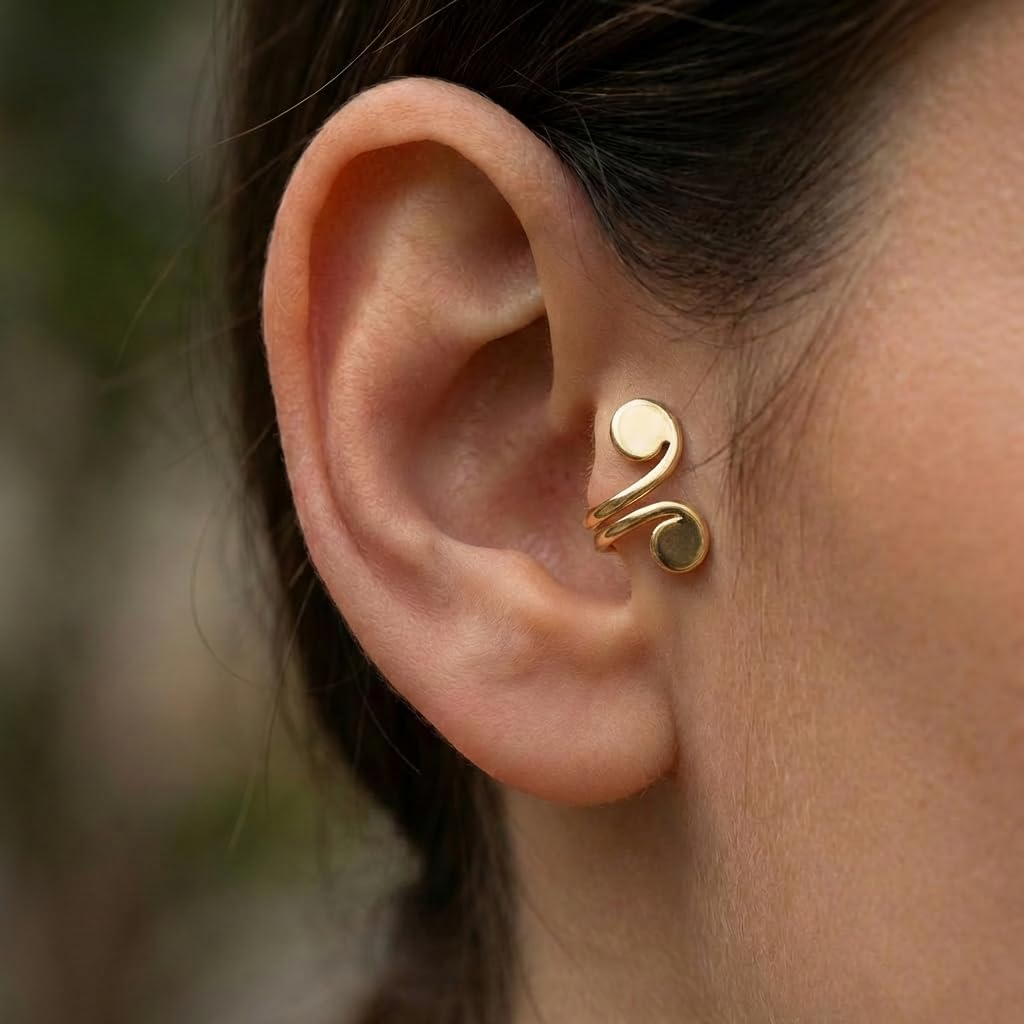 15mm & 10mm Keloid Pressure Earring Set for Women and Men | Clip on Compression Earrings for Swelling | Acupressure Earrings for Her (Acupressure Gold & Silver)