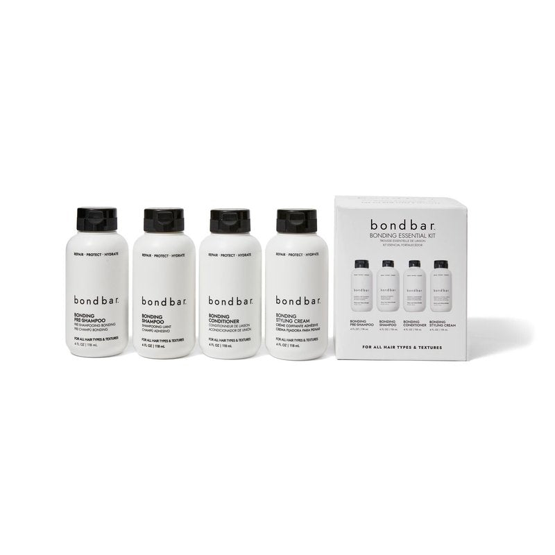 Bondbar Bonding Essential Kit, Contains PreShampoo, Shampoo, Conditioner, and Styling Cream, 4 x 4 Oz