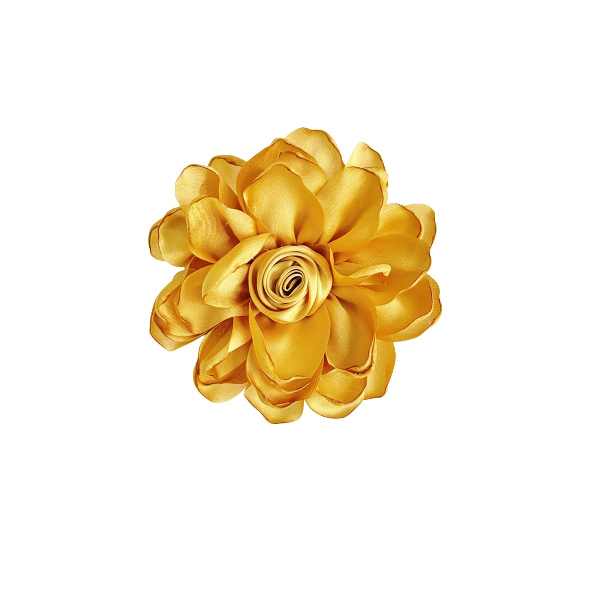 Elegant Large Cloth Flower Brooches Big Camellia Flower Pin for Women Dainty Cloth Fabric Rose Brooches Dress Skirt Scarf Hat Pins Clothing Decoration Accessories (Yellow A)