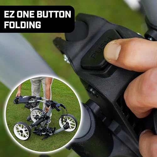 Izzo Golf EZ-Roll 3 Wheel Push Cart - Golf 3 Wheel Push cart
