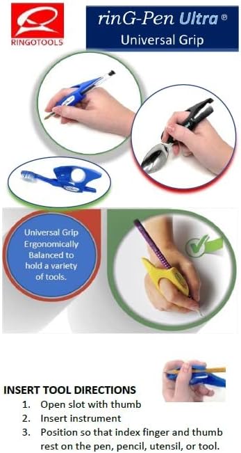 Universal Grip Support for Writing, Art Tools, and Daily Activities (Large, Black)
