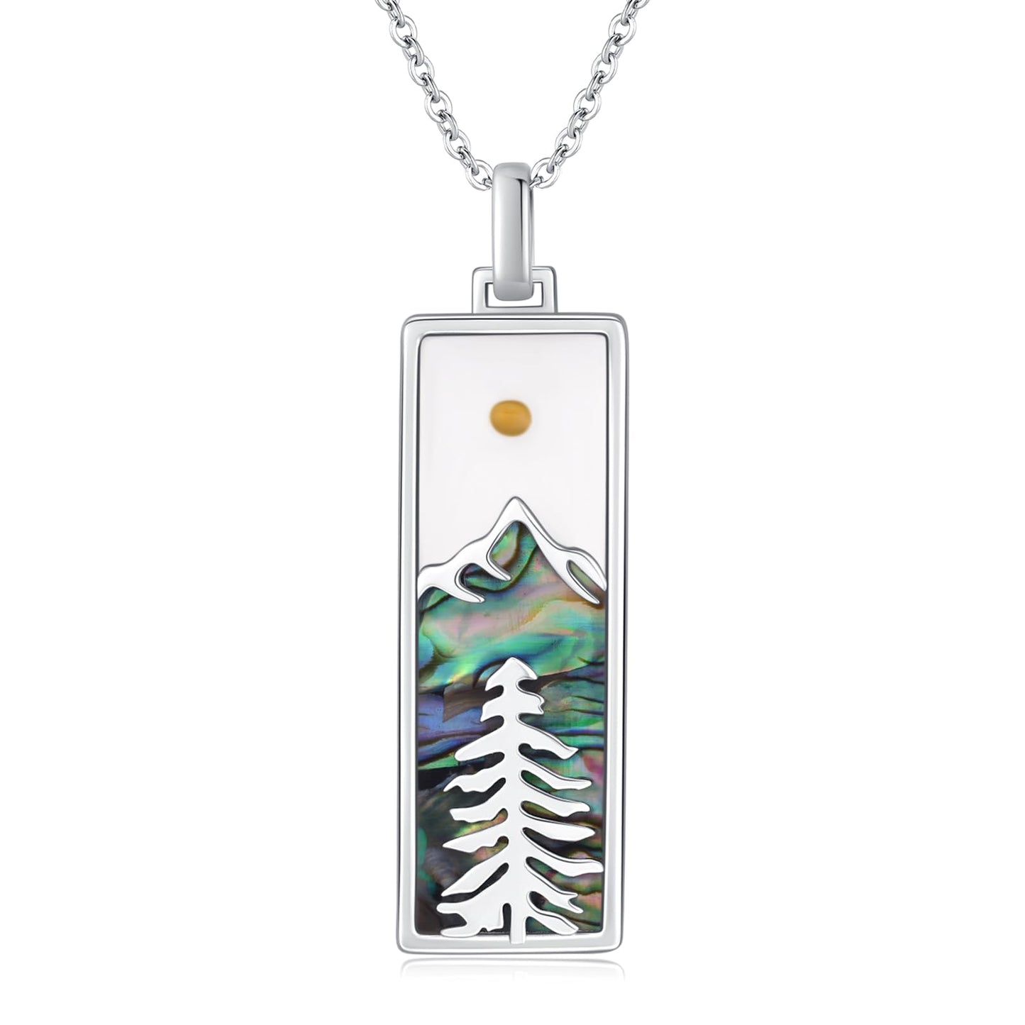 Suiknsn Mountain Necklace 925 Sterling Silver Faith Mustard Seed Necklace Outdoor Mountain Pendant Necklace Hiking Jewelry Graduation Gifts for Women Girlfriend