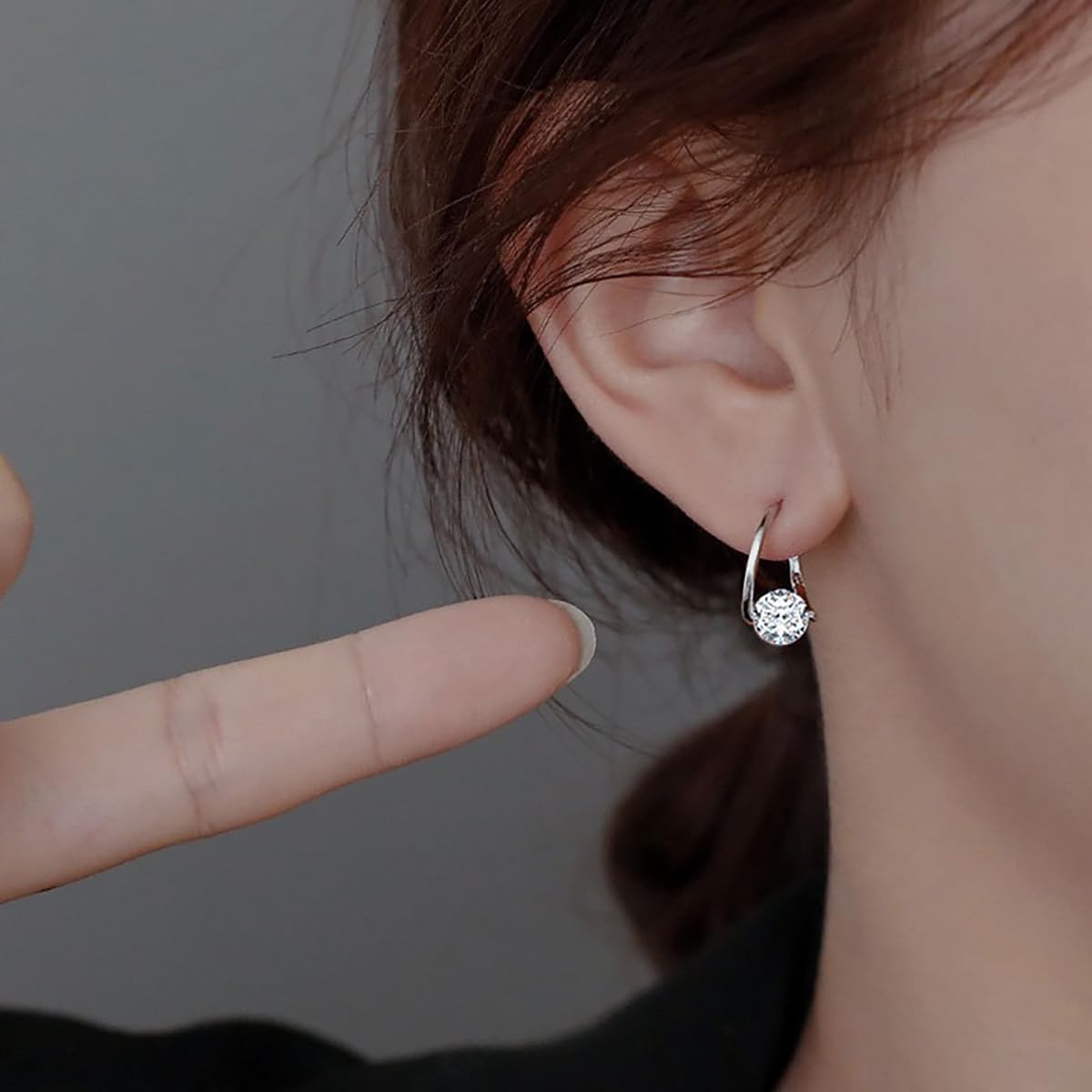 Halolux Lymphvity Germanium Earring for Women Lymphatic Drainage Earring CZ Zircon Acupressure Earrings Atheniz Lymphatic Earrings Dainty Jewelry Gifts (Silver)