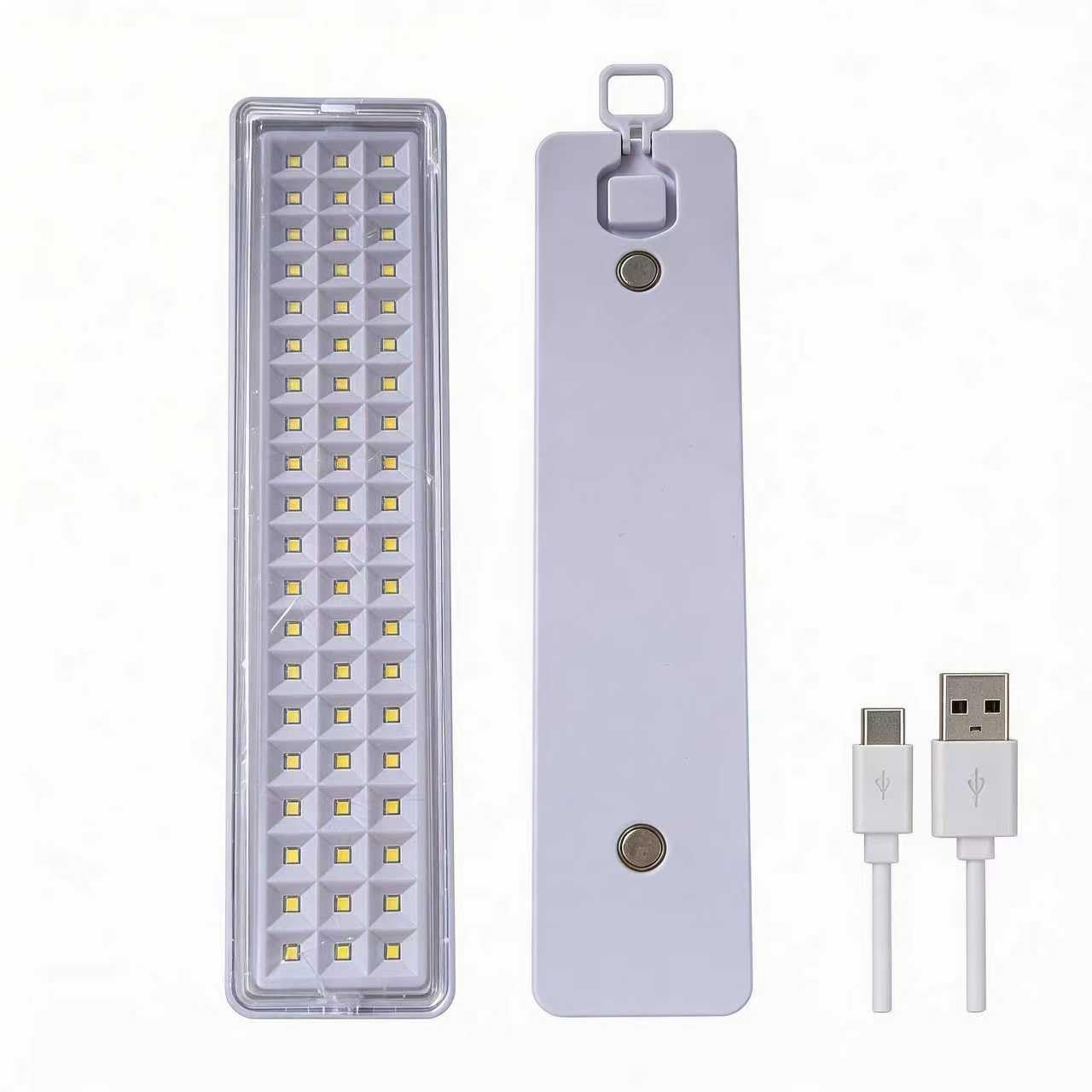 LED Emergency Light, Rechargeable Portable Indoor wall-Mounted Household Light, 30/60LED exit Light, 3 Lighting Modes, Magnetic Attachment, Camping Light (60LED USB Type-C)