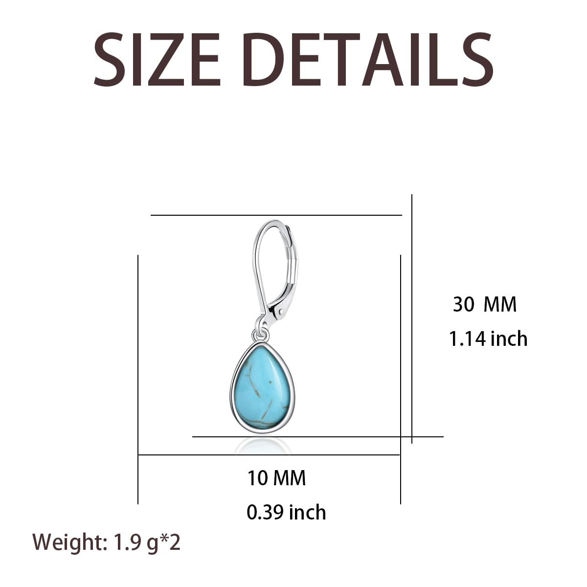 TALYKONG Turquoise Earrings for Women Dangle Leverback Earrings Turquoise Jewelry for Girls (turquoise), silver