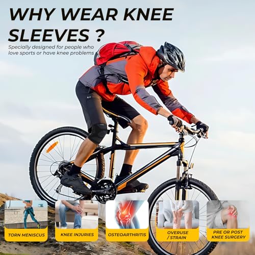 NeoTech Care Knee Support Brace - Breathable - Men, Women, Right or Left (Black Color, Size XL, 1 Pair)