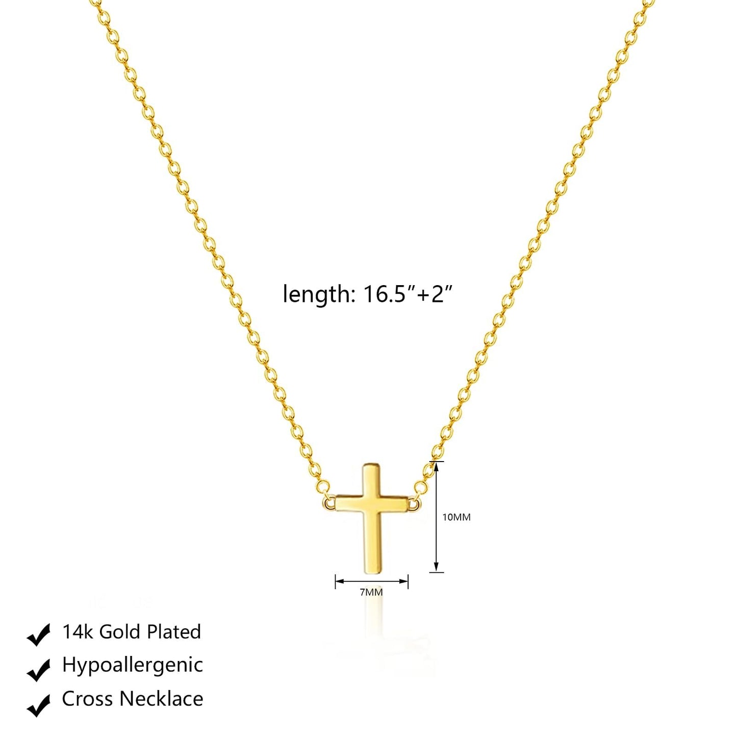 HAXIYA Cross Necklace for Women Dainty Gold Plated Small Cross Pendant Necklaces Simple Gold Cross Choker Trendy Cute Cross Pendant Chain Faith for Women Jewelry Gift