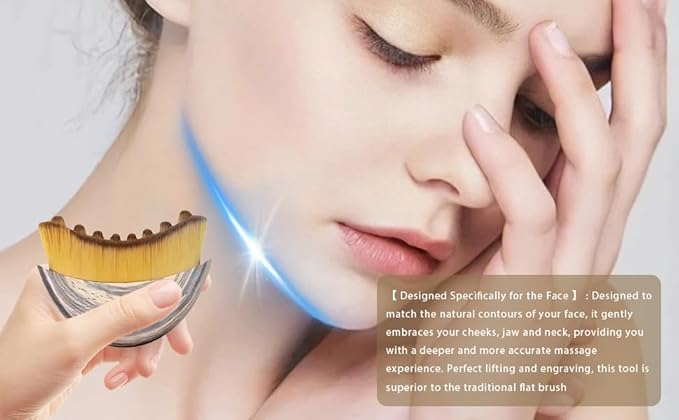 New Lymphatic Contour Face Brush, Lymphatic Drainage Massager for Face,Ergonomically Designed to Fit The Skin Precisely and Relieve Fatigue. (1PCS)