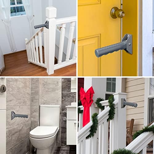 Flip up Grab Bars for Elderly for Wall, 6 inch Folding Doorway Assist Handle, Handicap Grab Bars for Doorframe, Stairs Steps, Mobility Aids for Elderly, Seniors and Alzheimer (Gray)