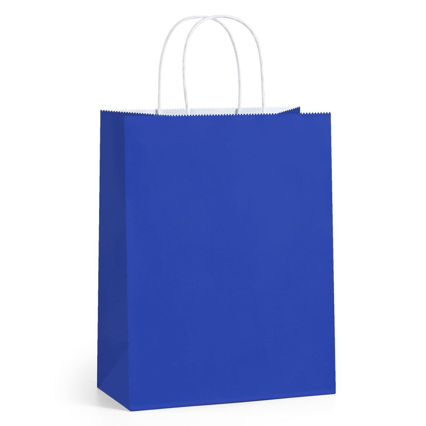 BagDream Royal Blue Gift Bags Medium Size 8x4.25x10.5 Kraft Blue Paper Bags with Handles Bulk 100Pcs for Wedding, Party Favors, Business, Retail, Grocery Paper Gift Sacks