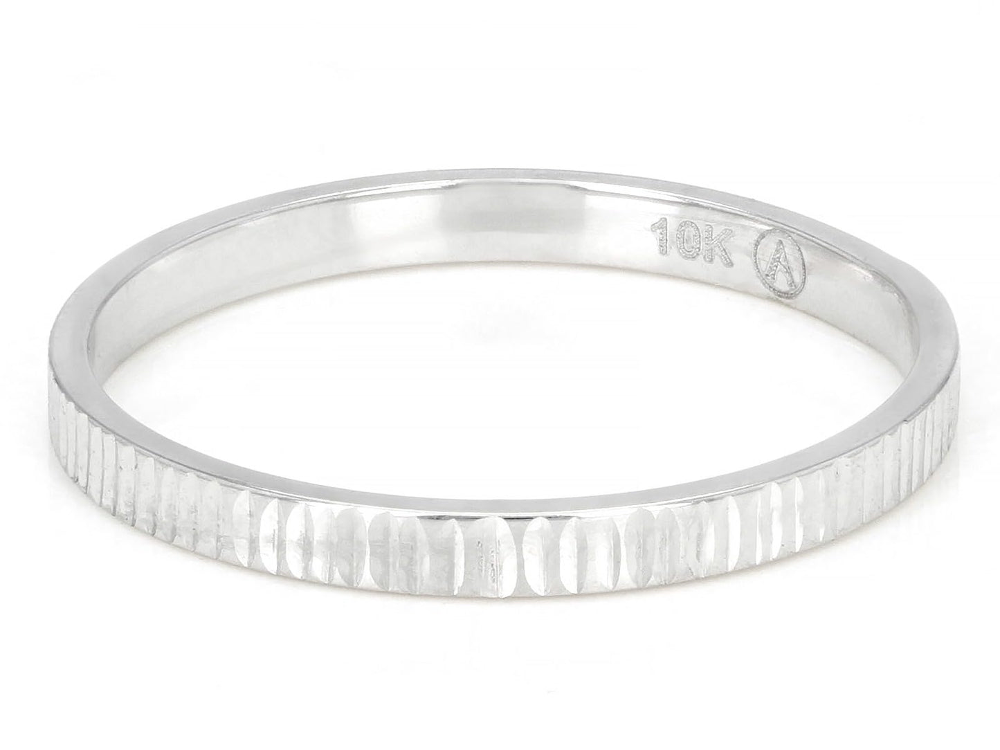JTV 10K White Gold, Yellow Gold or Rose Gold 2mm Textured Band Ring - Elegant and Durable Wedding Band for Men and Women (White Gold, 12)