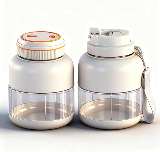 Portable Wireless Juicer Cup - 44 oz Cordless Blender with 38-Blade 18000 RPM High-Speed Motor, USB-C Rechargeable Personal Smoothie Maker for Gym, Travel, and Outdoors (Double Cup-White,28oz)