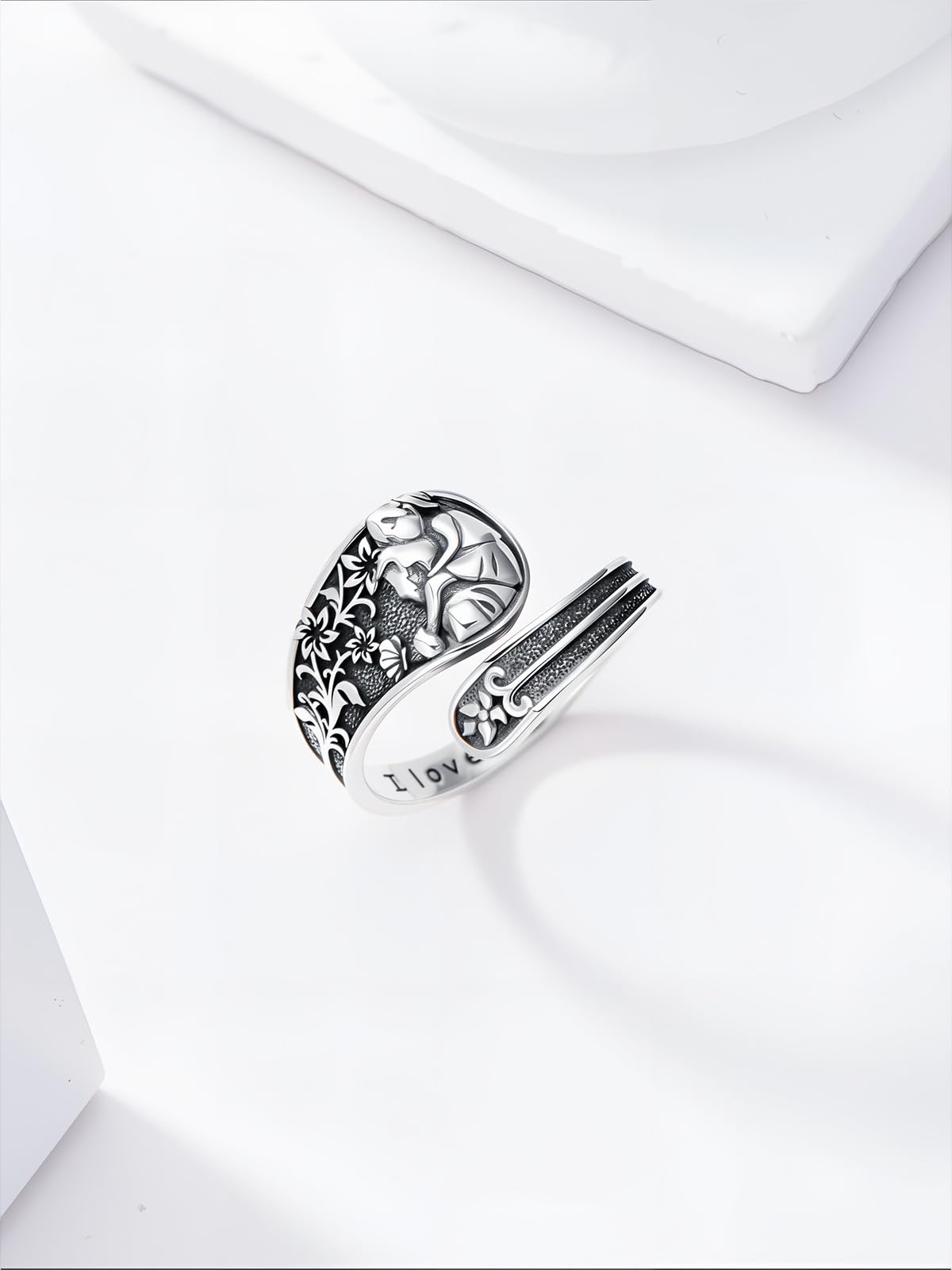 Midari Father Daughter Gifts 925 Sterling Silver Father Daughter Spoon Ring Adjustable Vintage Thumb Rings Jewelry Gifts for Women Her