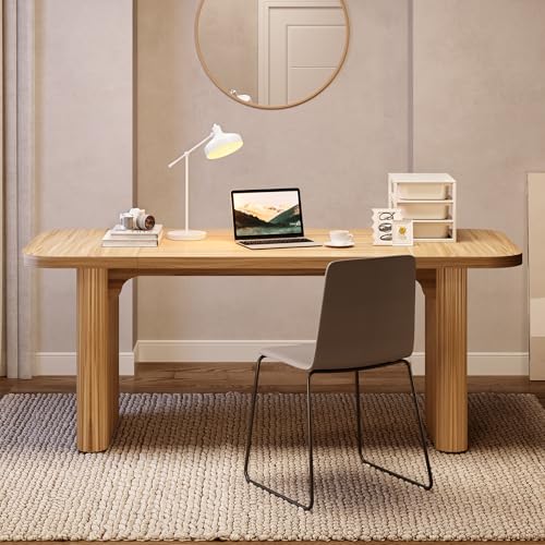 LITTLE TREE 62-Inch Home Office Computer Desk, Large Writing Desk with Textured Double Base, 5 ft Conference Meeting Seminar Table for Office