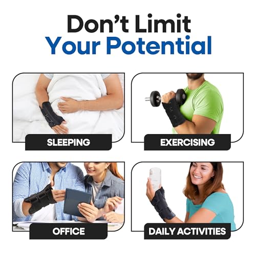 Thumb Spica Splint & Wrist Brace | Both a Wrist Splint & Trigger Thumb Brace to Support Sprains, Tendinosis, De Quervain's Tenosynovitis, Fractures | Arthritis & Carpal Tunnel Pain (Left Hand L)