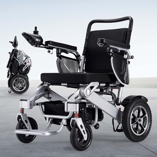 Electric Wheelchair,25 Miles Longer Range, Foldable Power Wheelchair for Adults Seniors,500W Dual Motors,Compact Motorized Wheelchair All Terrain,Intelligent Folding, Travel Size