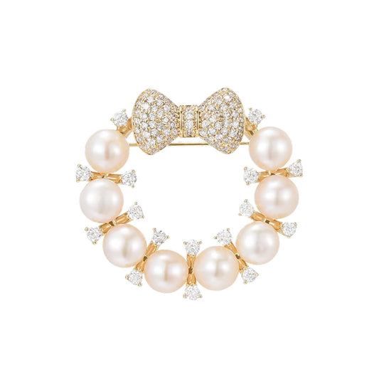 AILONMEI Brooches and Pins for Women Elegant Flower Pearl Brooches Costume Broches Jewelry Lady Christmas Pin for Women (GD-1649)