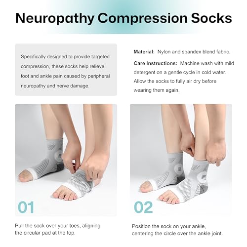 3 Pairs Neuropathy Socks for Women & Men, Toeless Plantar Fasciitis Socks for Achilles Tendonitis Relief, Arch Support, Foot Pain Relief, Compression Ankle Socks for Swelling (Black+Black+Black, X-Large)