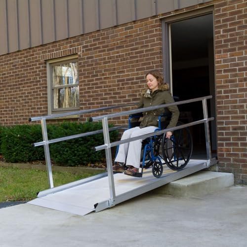3' L Silver Spring Portable Wheelchair Ramp with Handrails, 850 lb. Capacity for Scooters, Walkers, Canes, Rollators - 3' L x 36" W