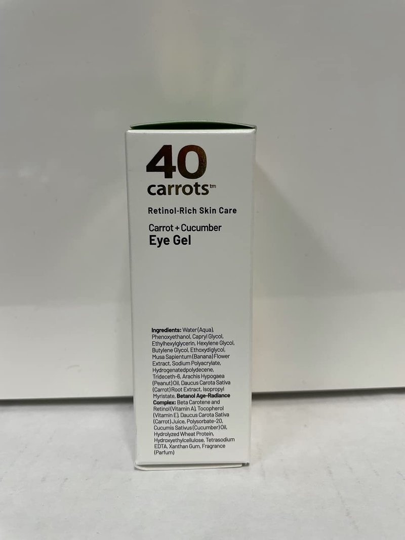 40 Carrots Carrot & Cucumber Eye Gel with Retinol for All Skin Types - Smooths Fine Lines & Reduces Wrinkles, Crow's Feet, Dark Circles, Under Eye Bags | Paraben Free (0.5 fl oz) (Pack of 2)