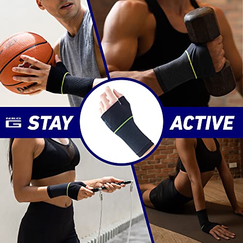 Neo-G Active Wrist Support – For Sports, Golf, Basketball, Football, Yoga, Tennis. For Sprains, Strains, Tendonitis, Injury Recovery - Multi Zone Wrist Wrist Compression Sleeve – M