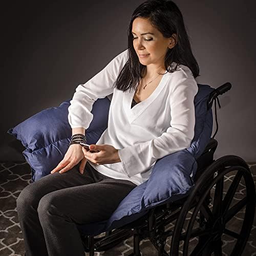 DMI Comfort Wheelchair Cushion & Pad, Wheelchair Seat Cushion, Recliner Cushion & Pillow, Foam, Cushion For Wheelchair Seat, 16 x 22 Inches, Navy