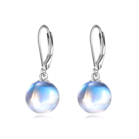 925 Sterling Silver Moonstone Leverback Earrings Dangle Drop Jewelry Gifts for Women (Moonstone)