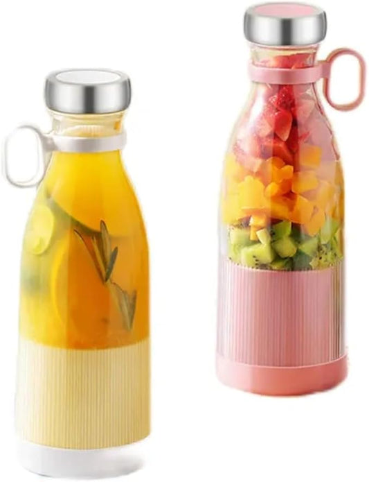 Portable Blender 2 Pack - 350 ML (12oz) Personal Size Blender for Gift - USB Rechargeable Stainless Steel 4 Blades Travel Blender for Shakes Smoothies