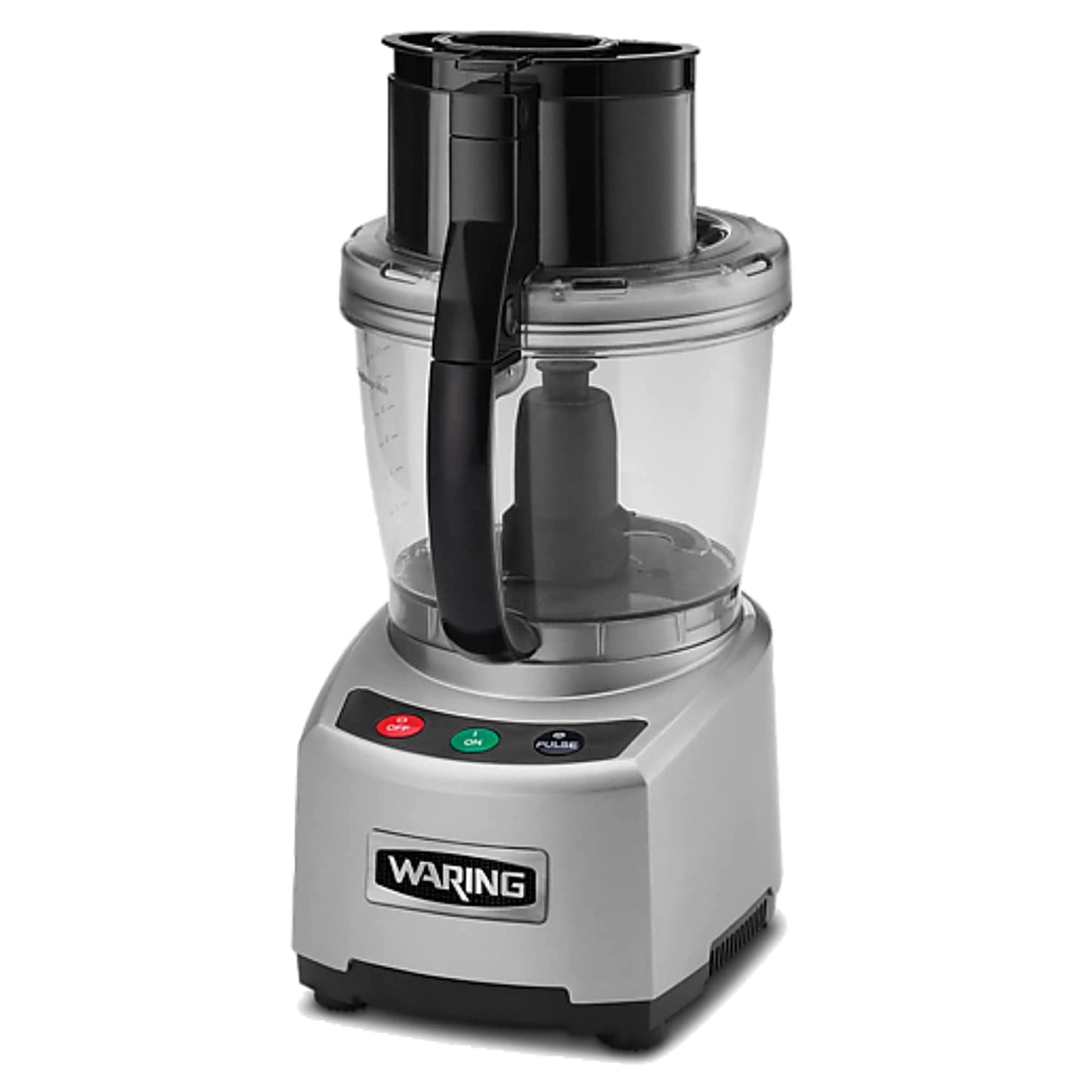 Waring Commercial WFP16S 4 Quart Food Processor, 2 HP Motor, Extra Large Feed Tube, Patented LiquiLock Seal Bowl System, Includes Shredding, Slicing, Whipping Disc and a Standard S blade for Chopping, Pureeing, and Emulsyfying, 120V 5-15 Phase Plug